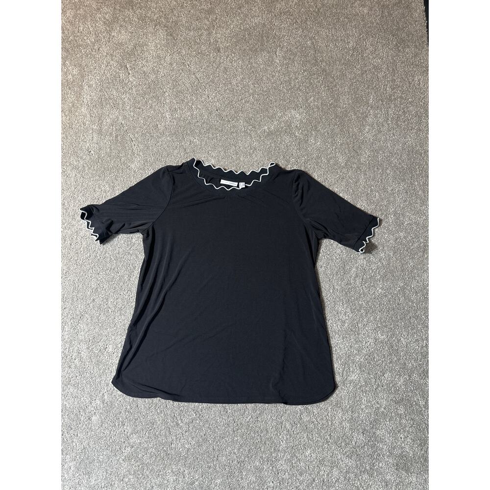 Susan Graver Blouse L Evening Dressy Business Casual Minimalist Office Classic